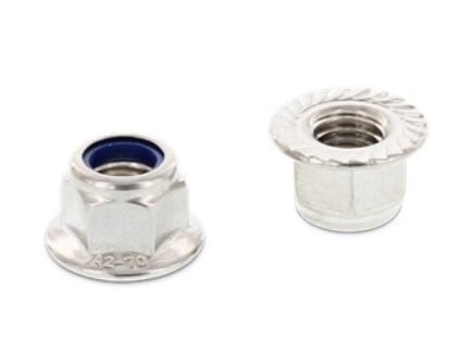 Гайка самостопорна М6, з зубчастим фланцем, полімер кільце, А2